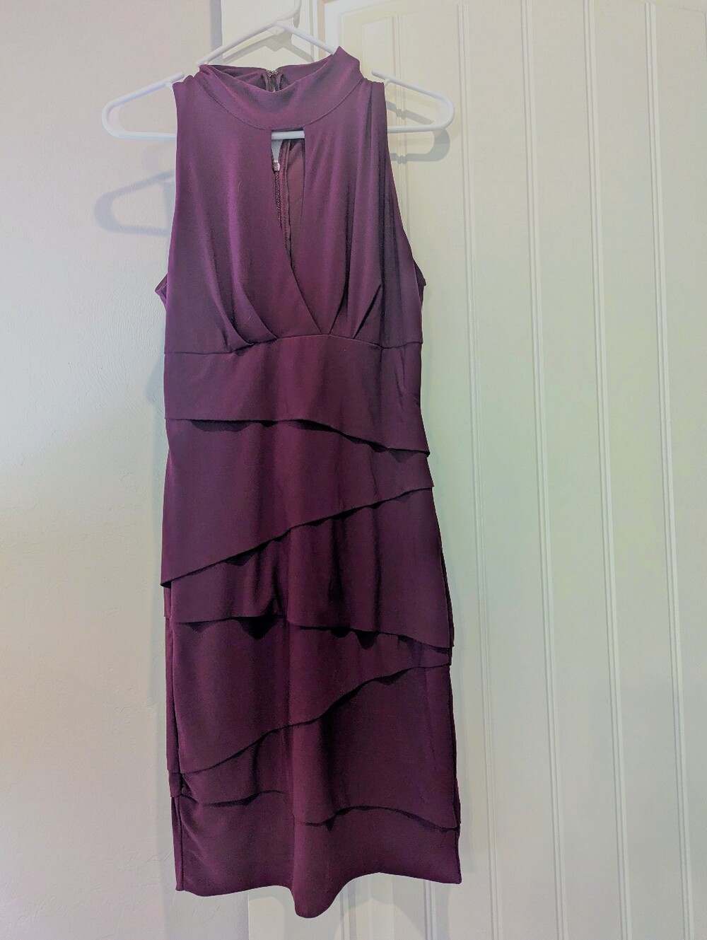 White House Black Market Burgundy Sleeveless Cocktail Dress